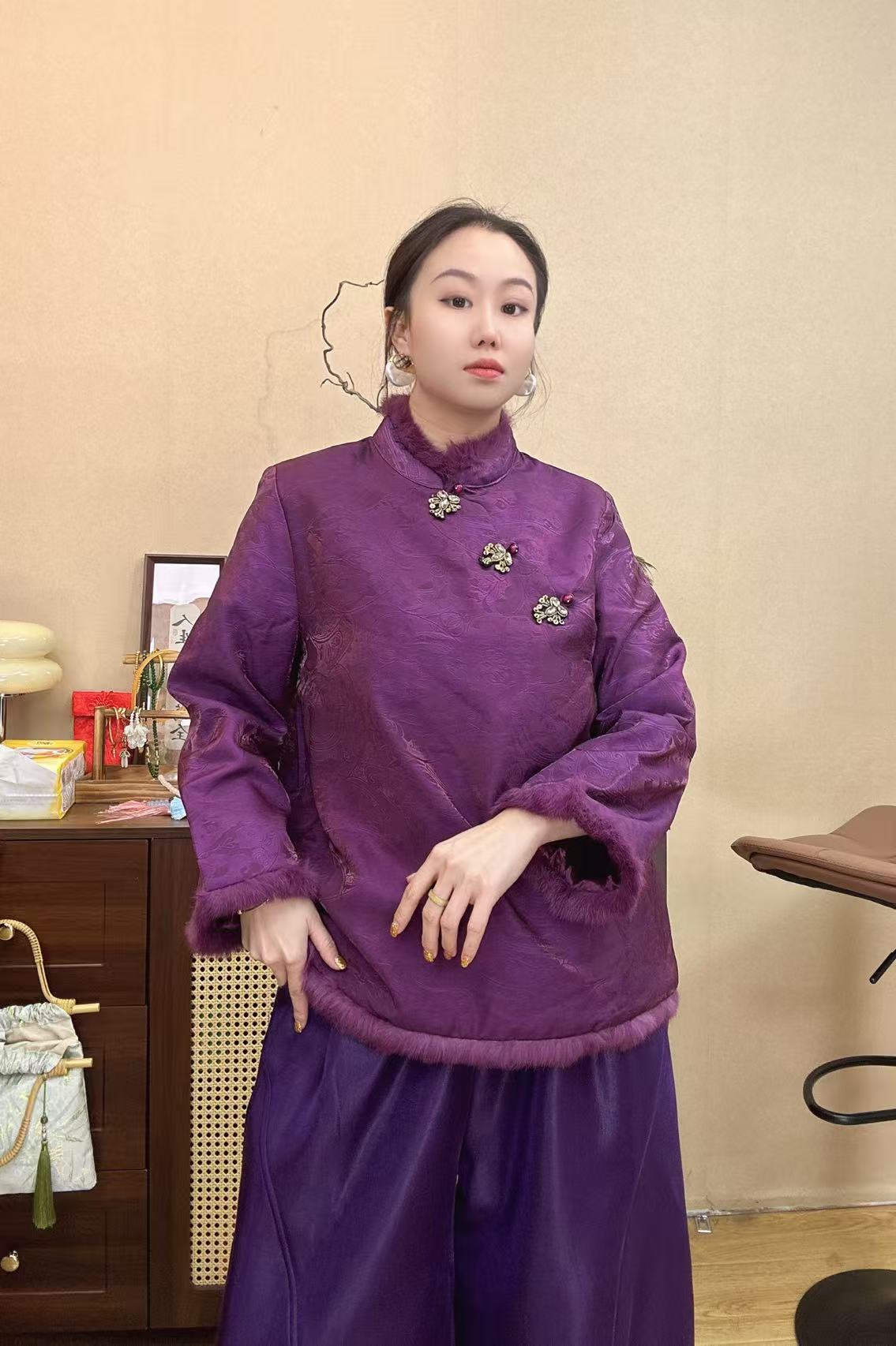 【澜公子6021】染青衫*新中式国风夹棉夹厚国风宽松棉服