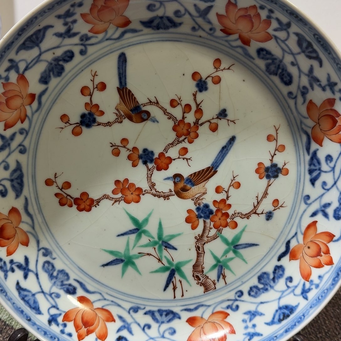 无***月陶粉彩盘一件完整完整完整