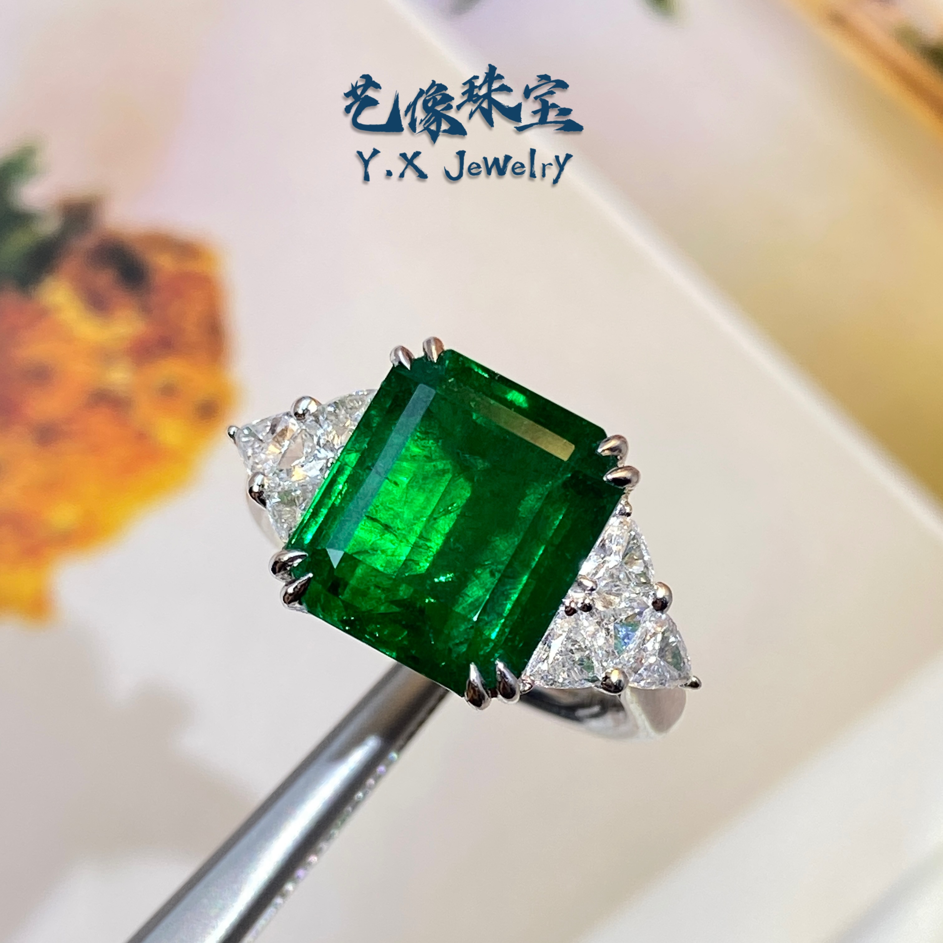 【艺像专属】18K金/天然祖母绿戒指/沃顿/7.68ct/GUILD-YG