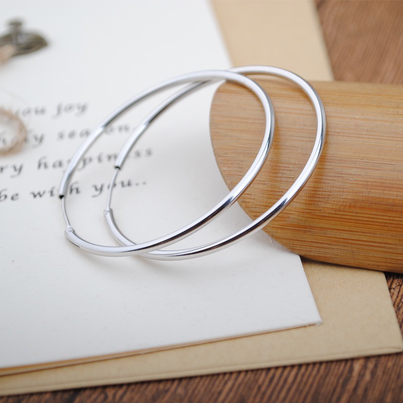 足银银制品 【银瑞轩】足银时尚简约百搭精致2025女夏小众耳圈