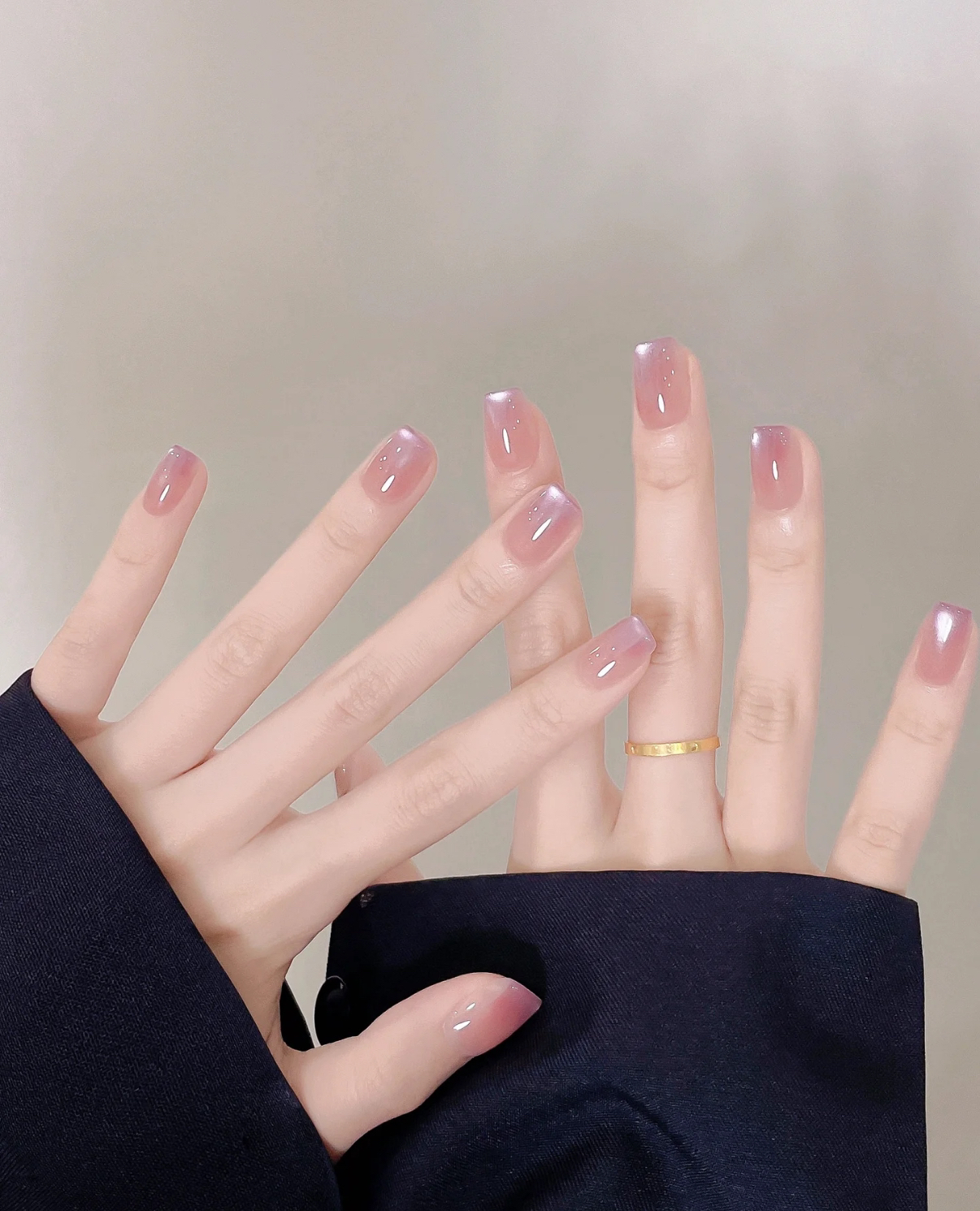 （长短可选)风信紫猫眼高级感纯欲风手工穿戴甲82 