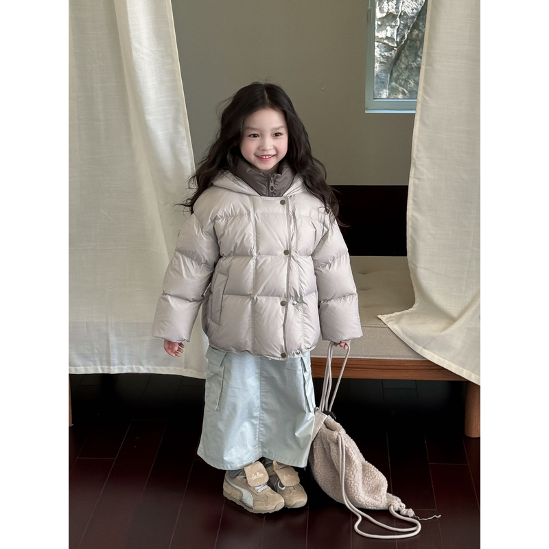 XX-2024杜邦三防冬季短款假两件连帽羽绒服外套7628