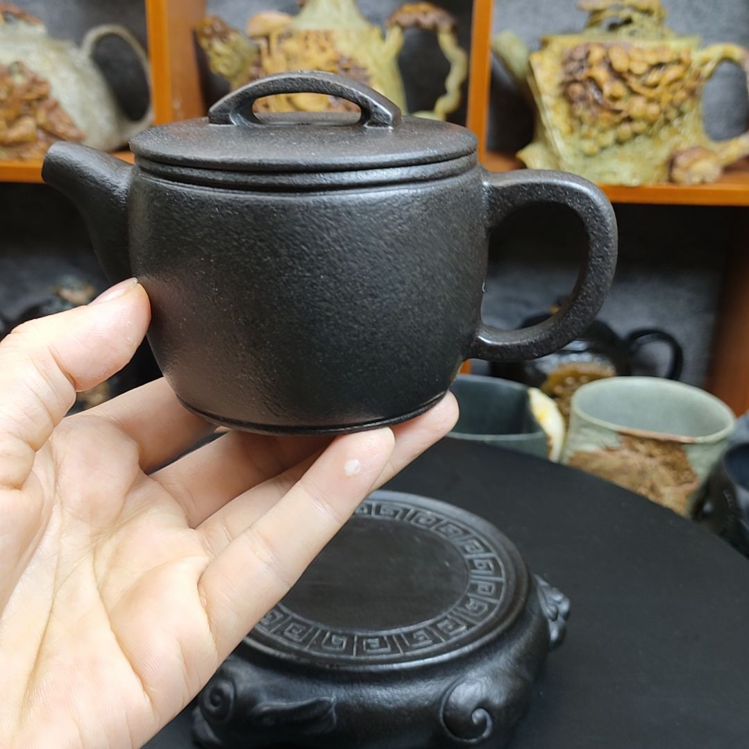 紫砂茶壶汉瓦壶冰碛岩石壶