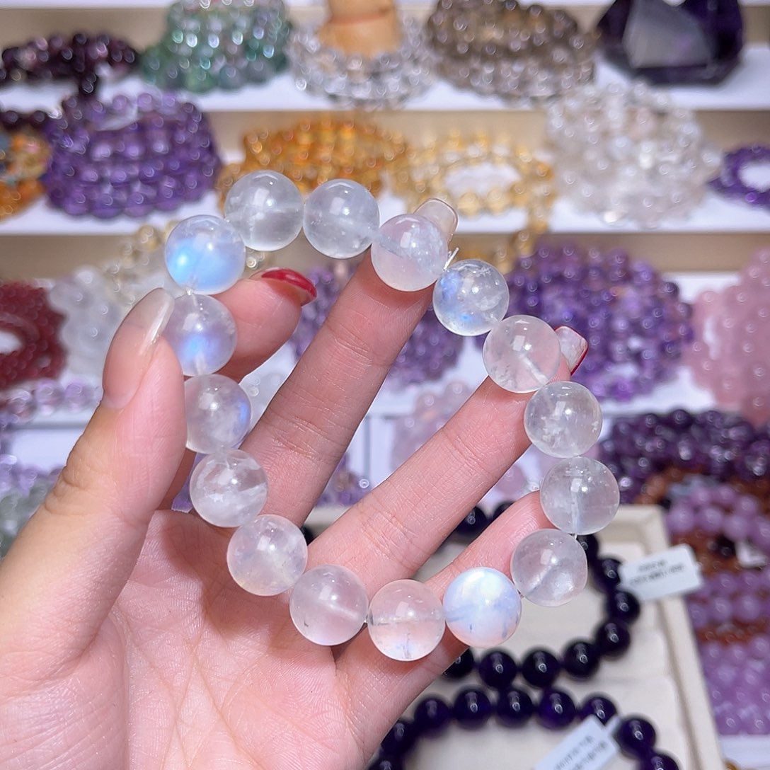 水晶手串未镶嵌?***?天然水晶13mm漏