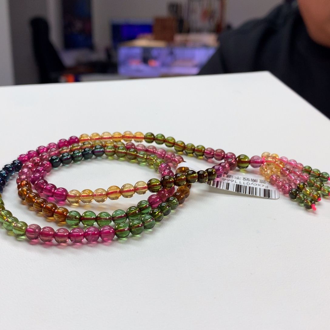 碧玺手链未镶嵌4.5毫米左右