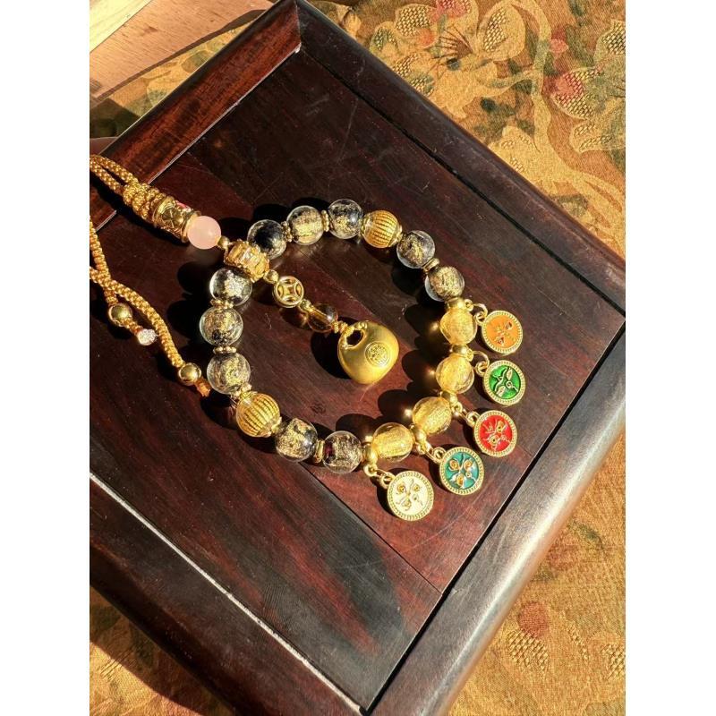 DG1281-黑色金箔琉璃车挂件