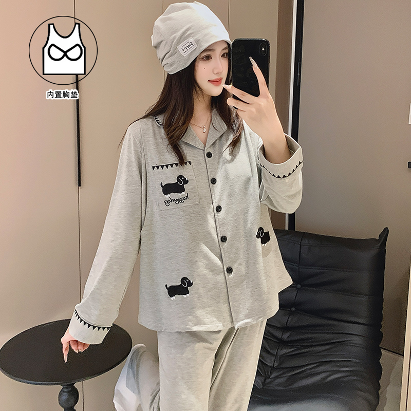 【带帽纯棉】月子服春秋冬季产前产后孕妇哺乳睡衣喂奶衣套装家居服