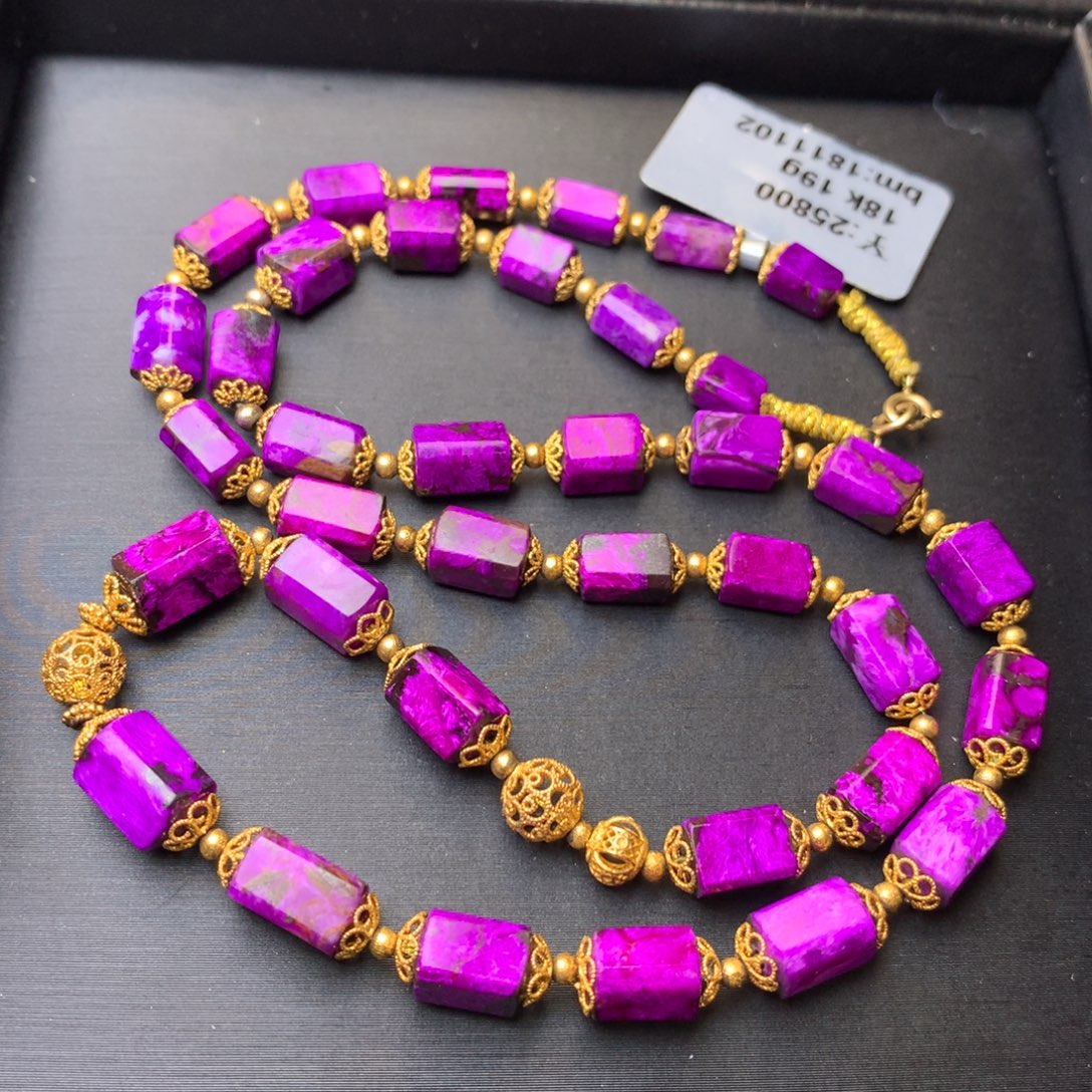 苏纪石（舒俱来）18K金镶嵌项链