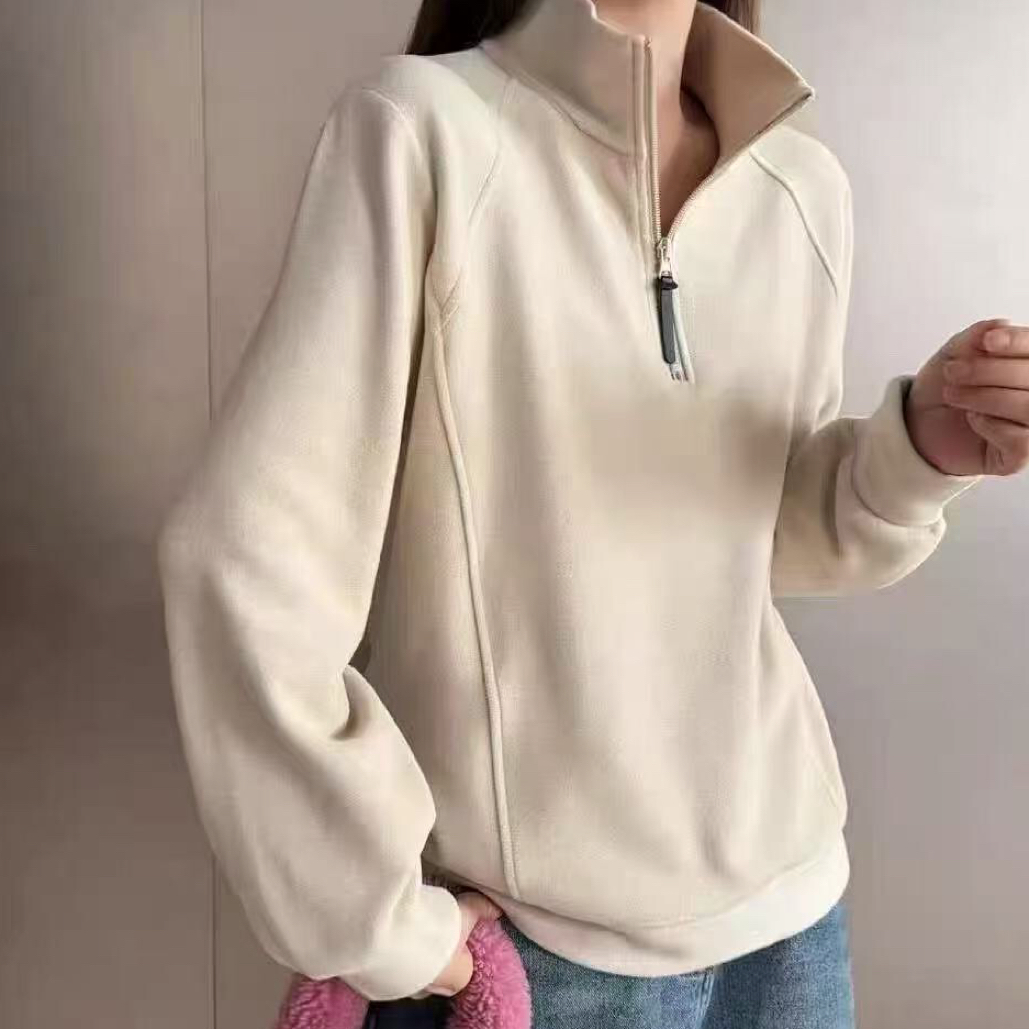 7933半拉链双面德绒立领加厚保暖打底衫(衣长58左右胸围115左右)