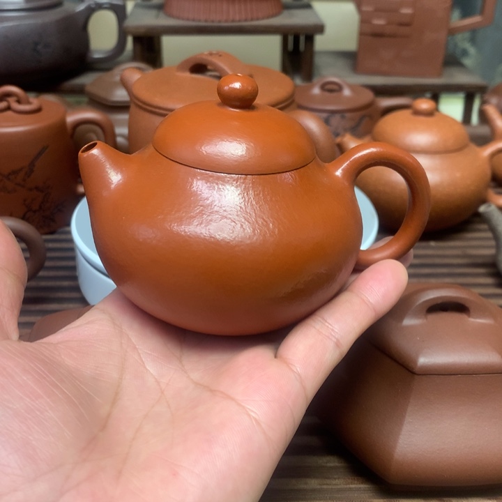 紫砂茶壶原矿朱泥文旦壶容量160毫升