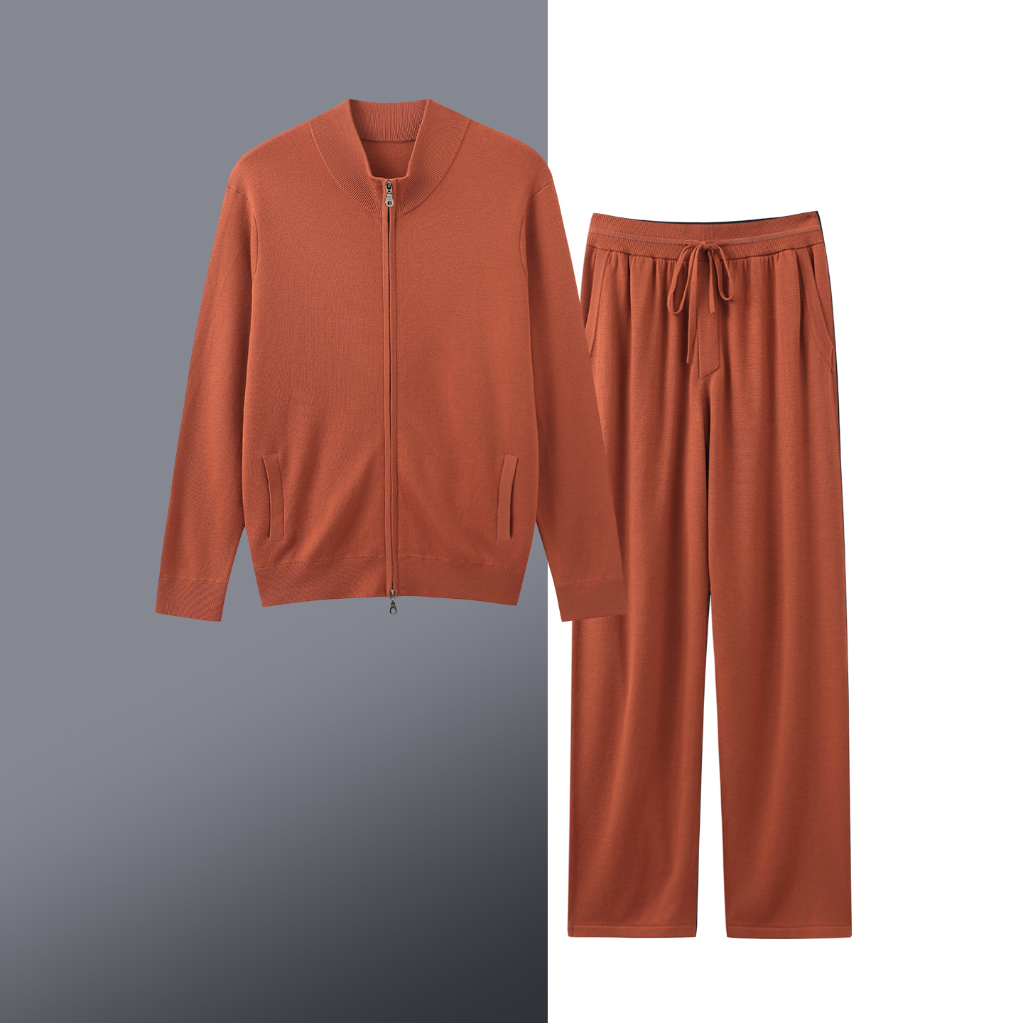 18针80支精纺套装】100%美丽诺精纺羊毛衫秋冬男士长袖针织打底衫