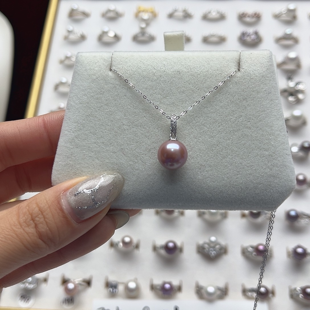 淡水珍珠银S925镶嵌吊坠(赠链)