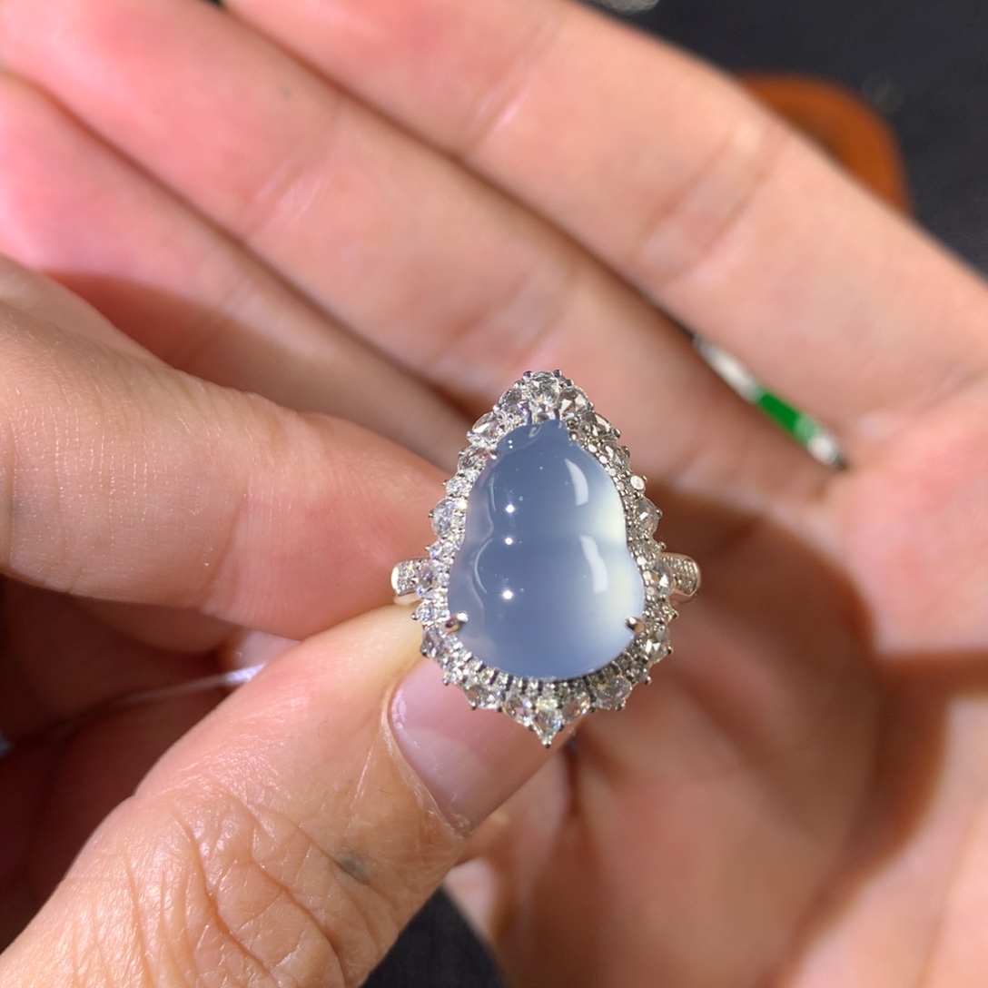 翡翠18K金镶嵌戒指两用款