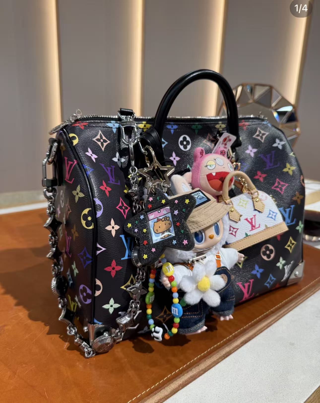 未使用 LouisVuitton/路易威登 黑三彩speedy30包 18560791