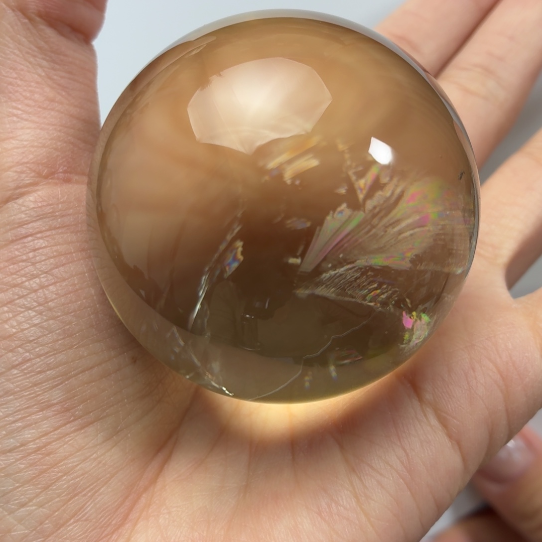 @****黄晶未镶嵌珠宝半成品54.4mm