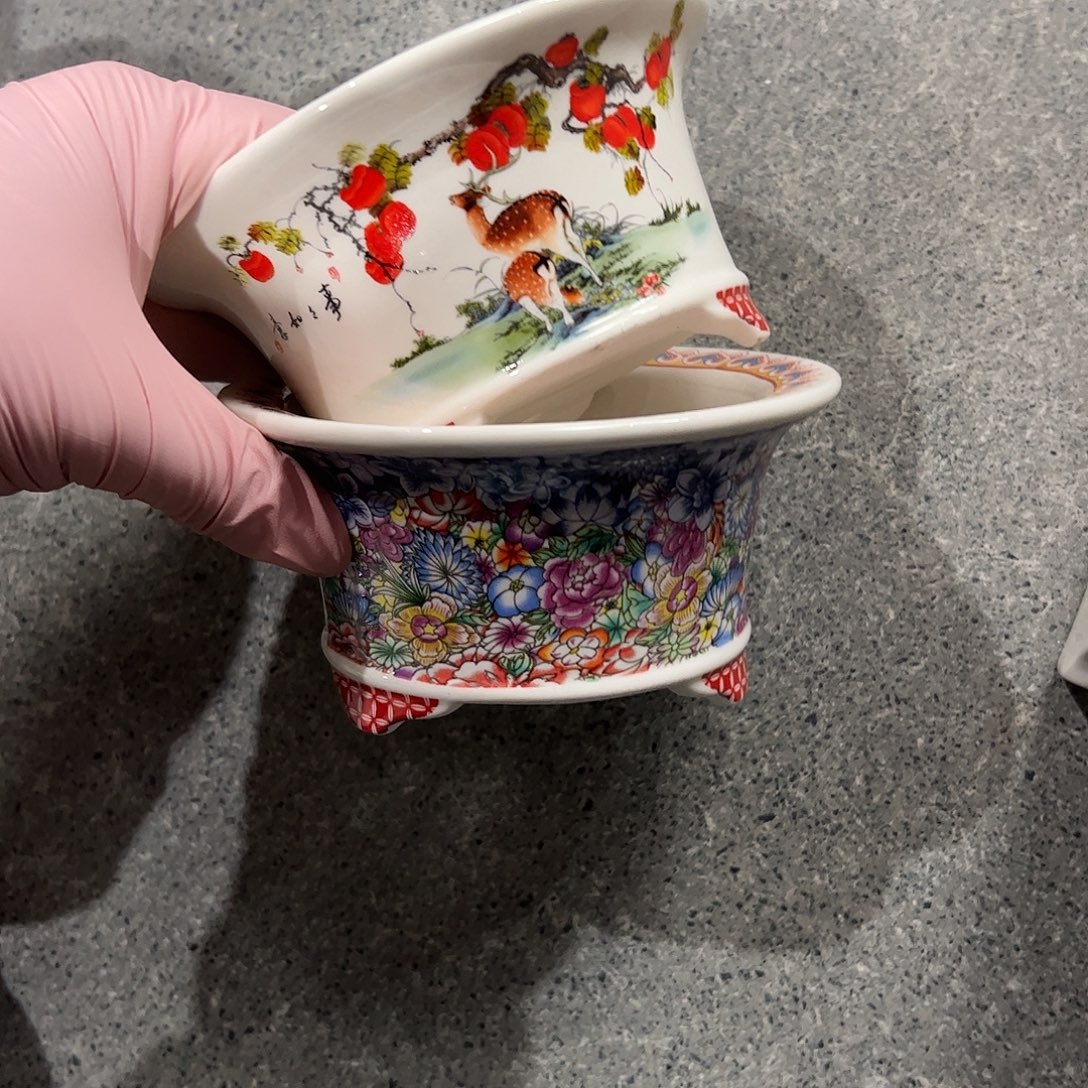 用***0紫砂花盆990号瑕疵2个13/6.5cm