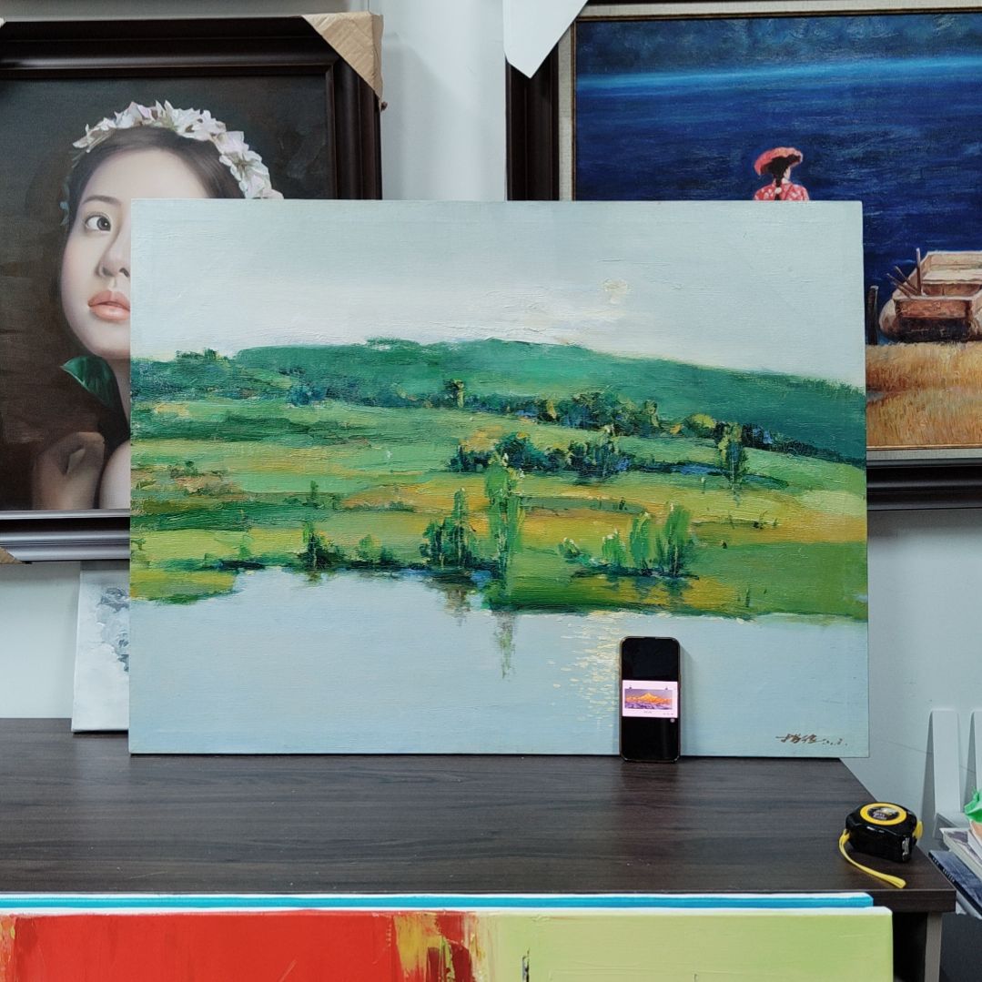 带灯款用****7纯手绘油画带框