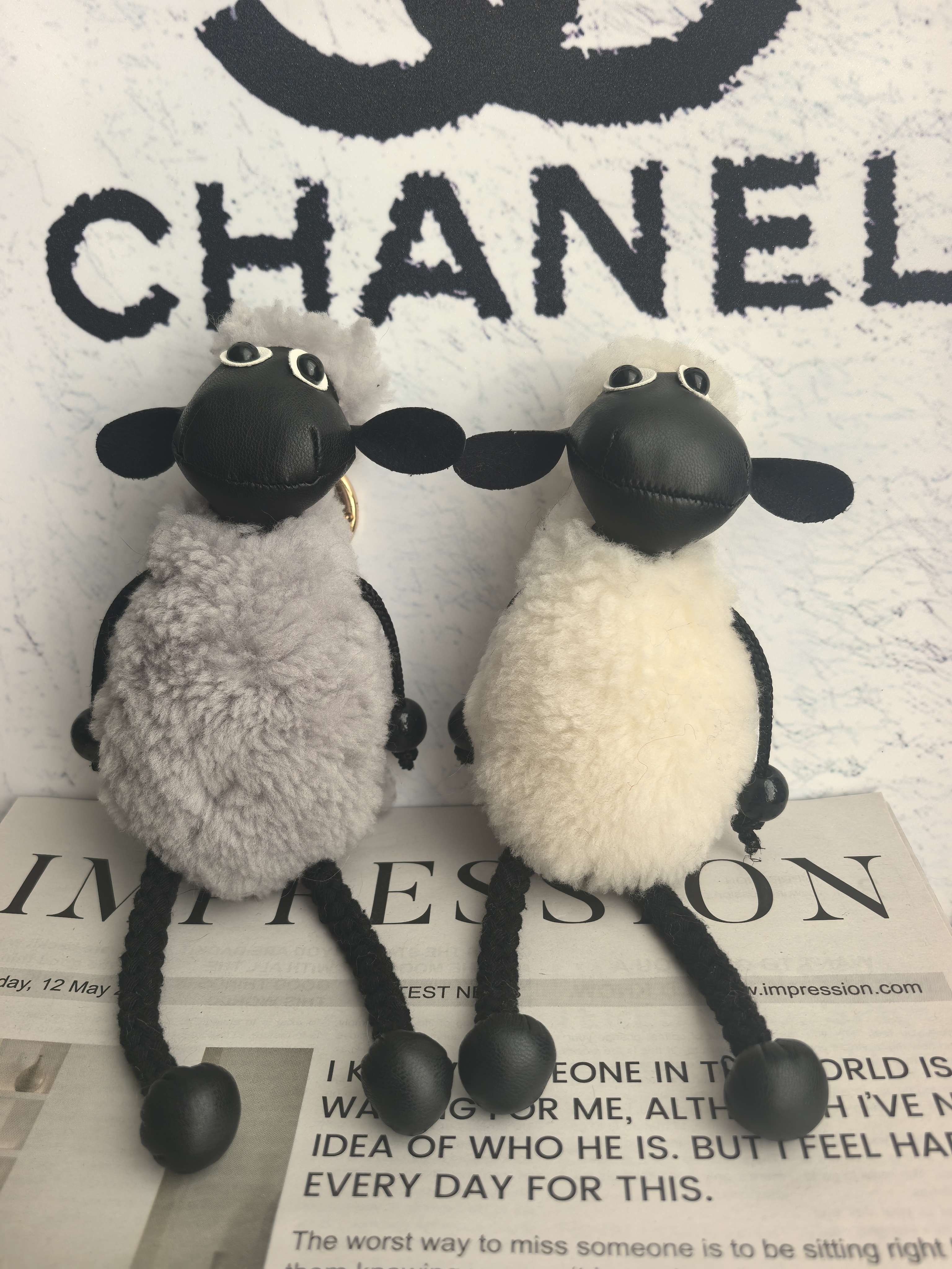 软萌可爱胖嘟嘟新款真羊毛玩偶时尚饰品钥匙扣