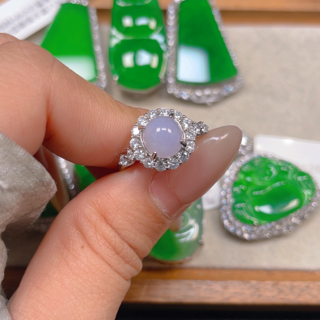 翡翠银S925镶嵌挂件