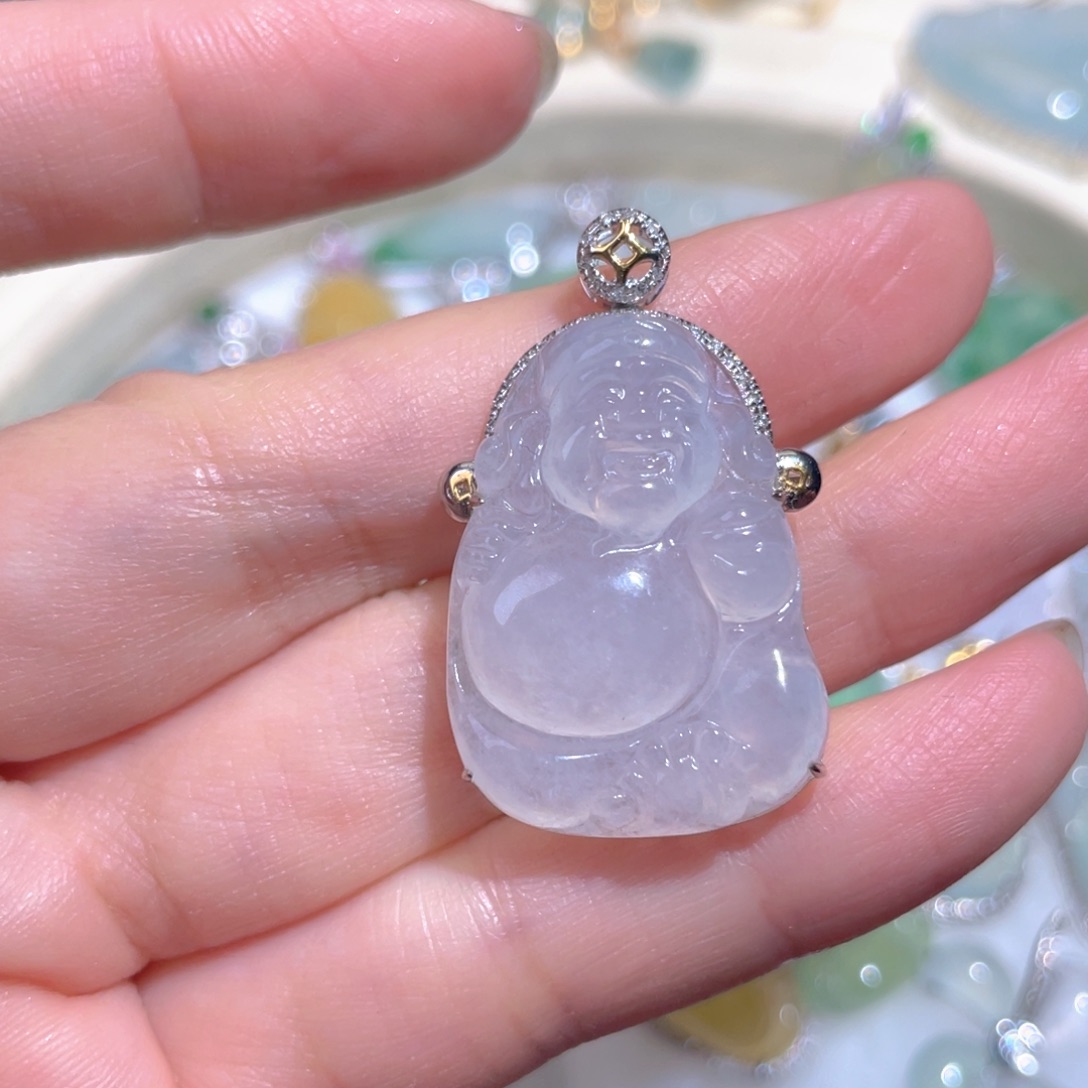 翡翠颈饰18K金镶嵌翡翠