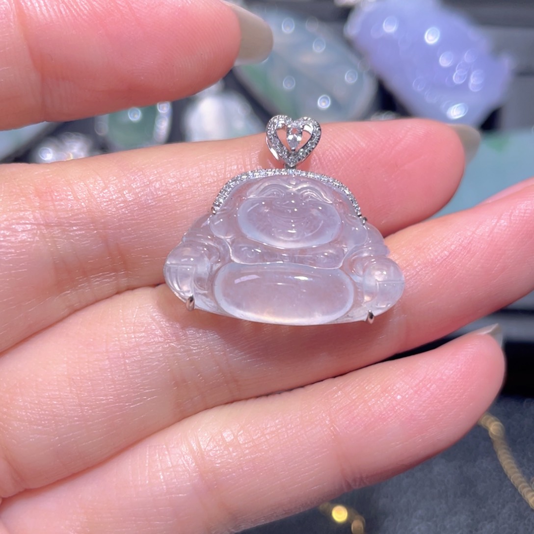 颈饰18K金镶嵌翡翠翡翠