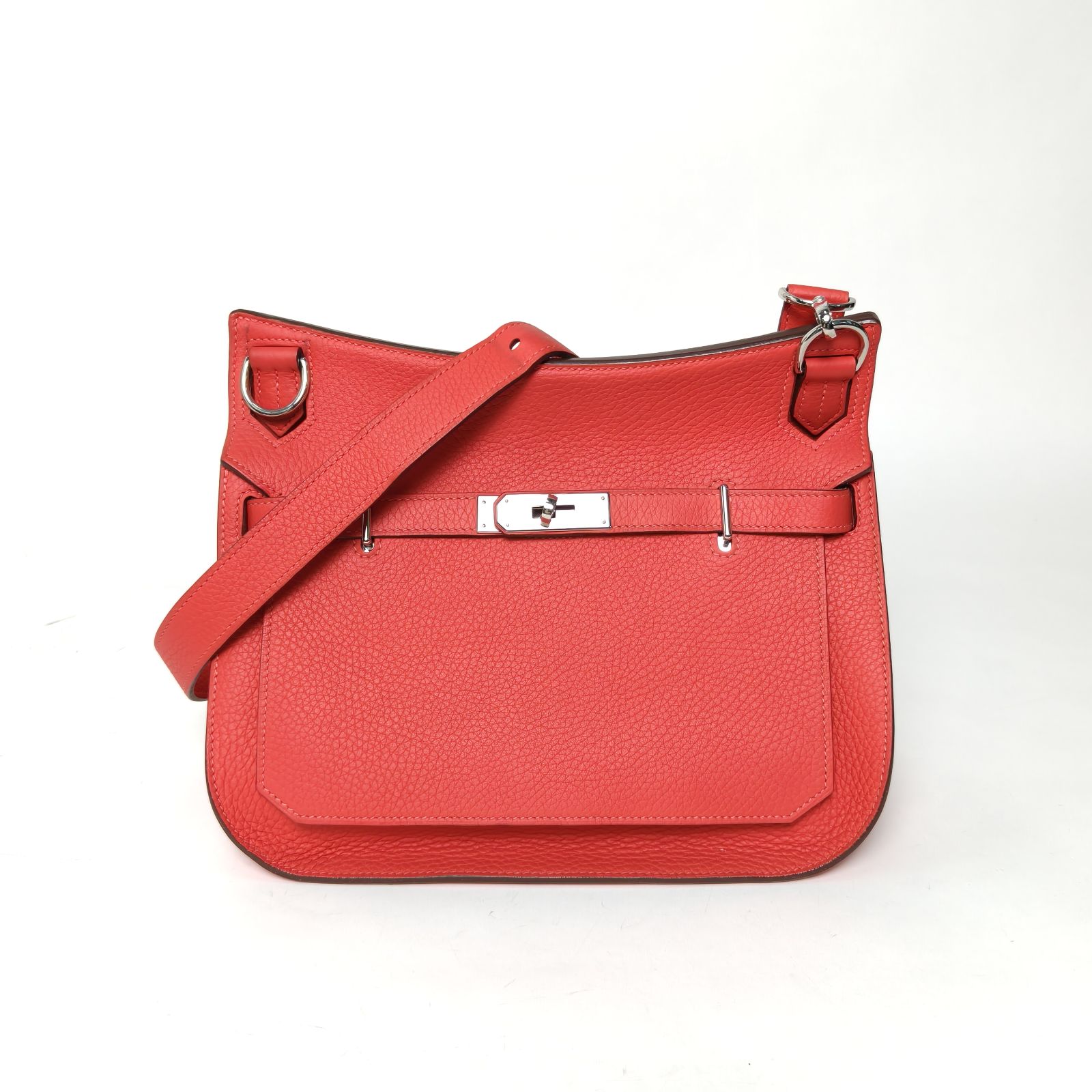 95新 Hermes/爱马仕 【娇】吉普赛 28芍药红 TC皮 T刻 银扣 825995
