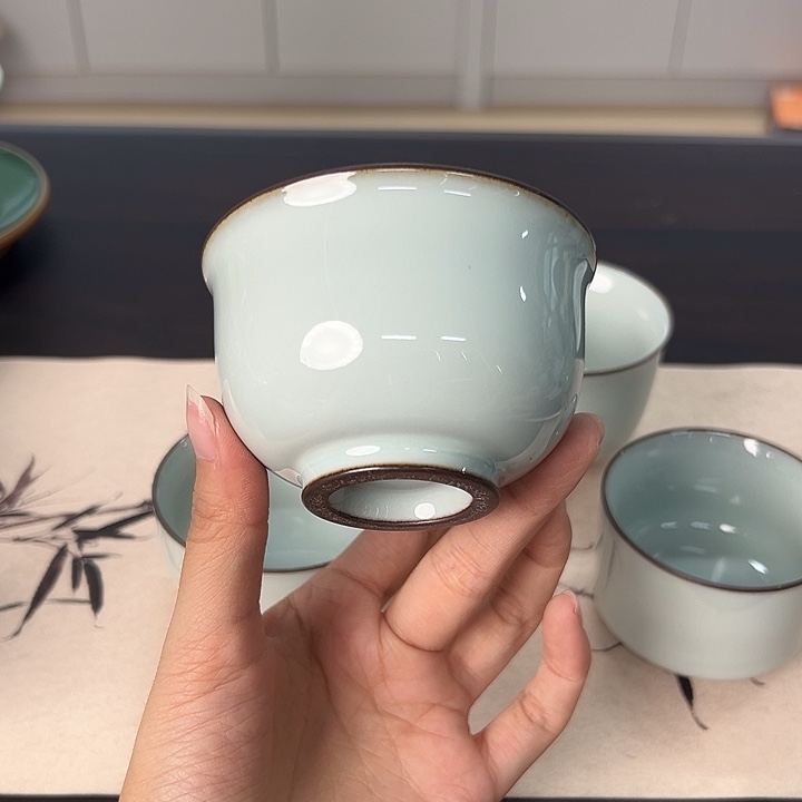龙泉云间青瓷小米茶器