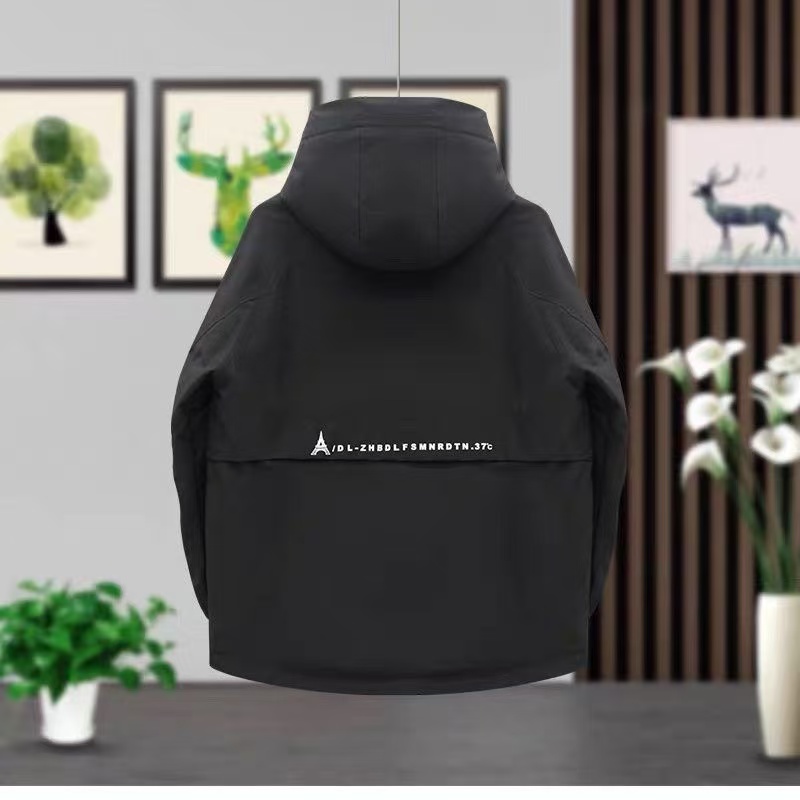 9821#新款常规款连帽保暖潮流工装男款冬季外套