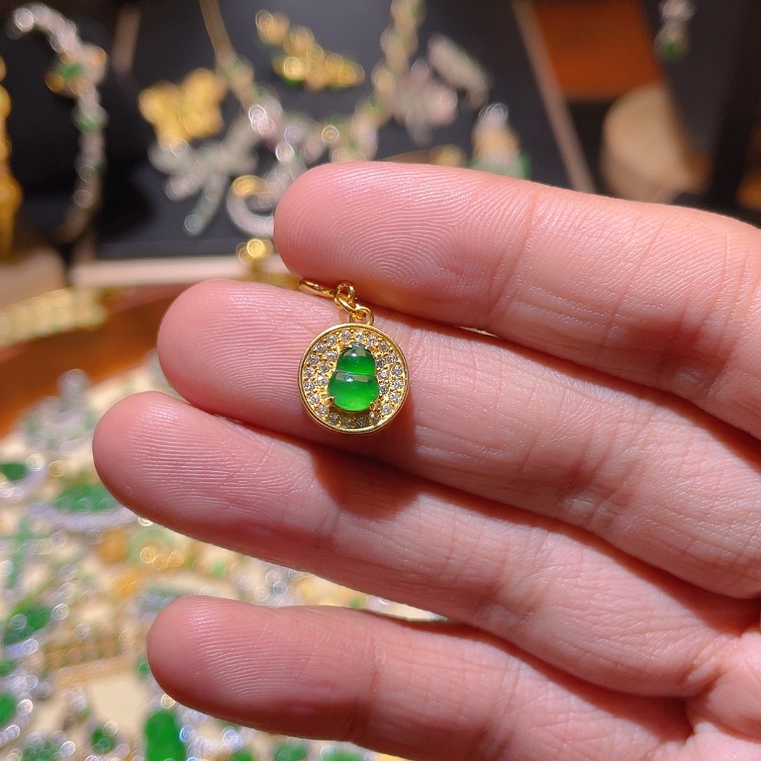 翡翠吊坠(不含链)银S925镶嵌