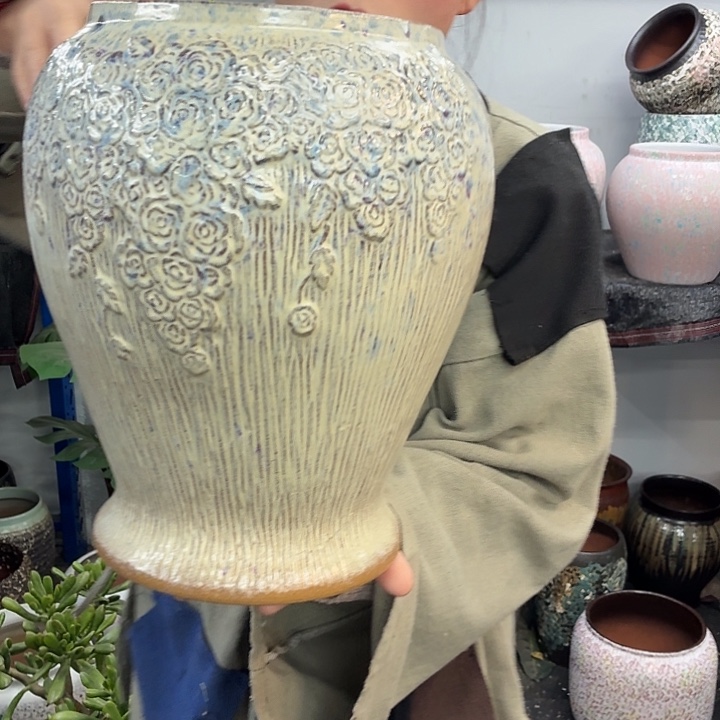 17×30 -粗陶花盆有孔-买买买