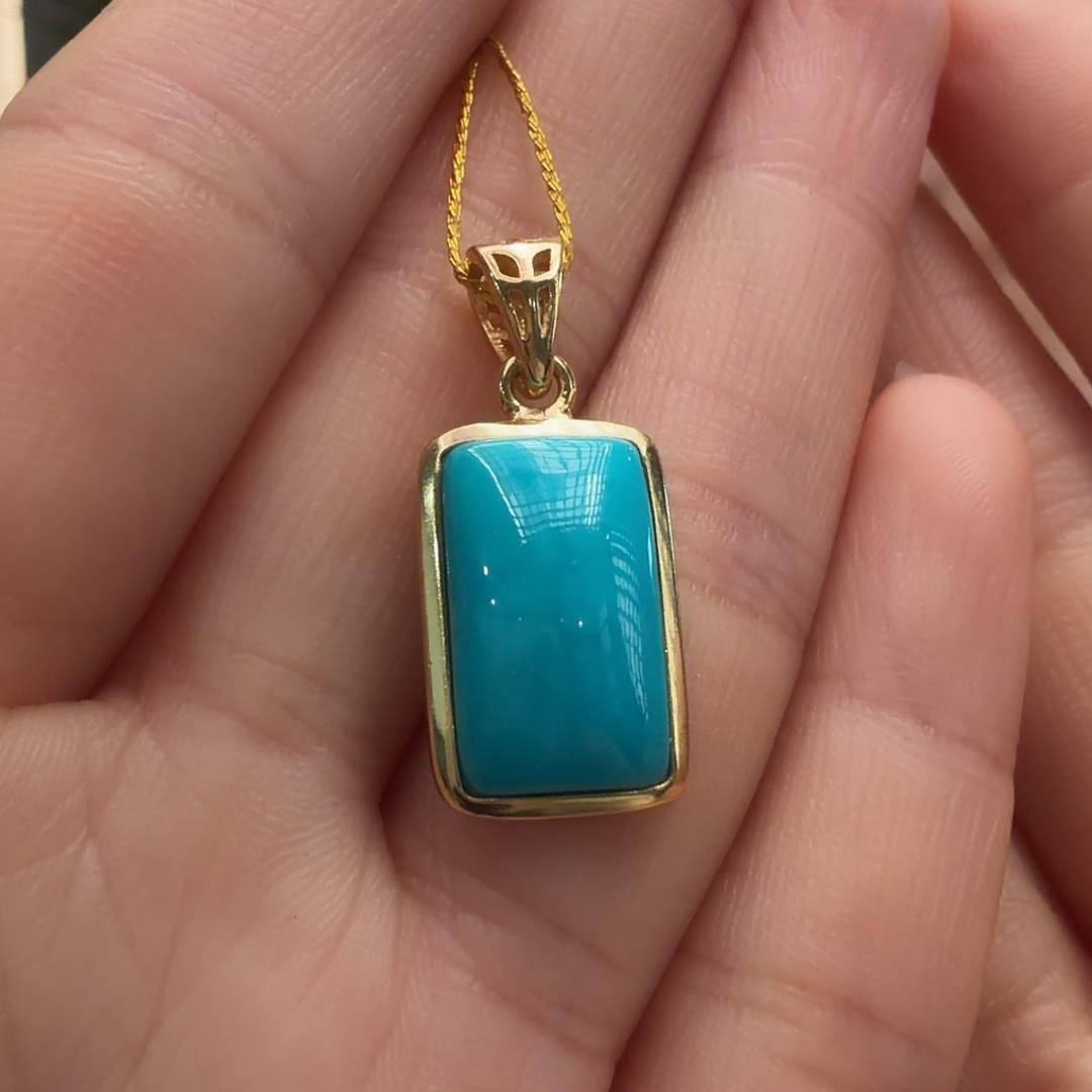 绿松石银S925镶嵌颈饰