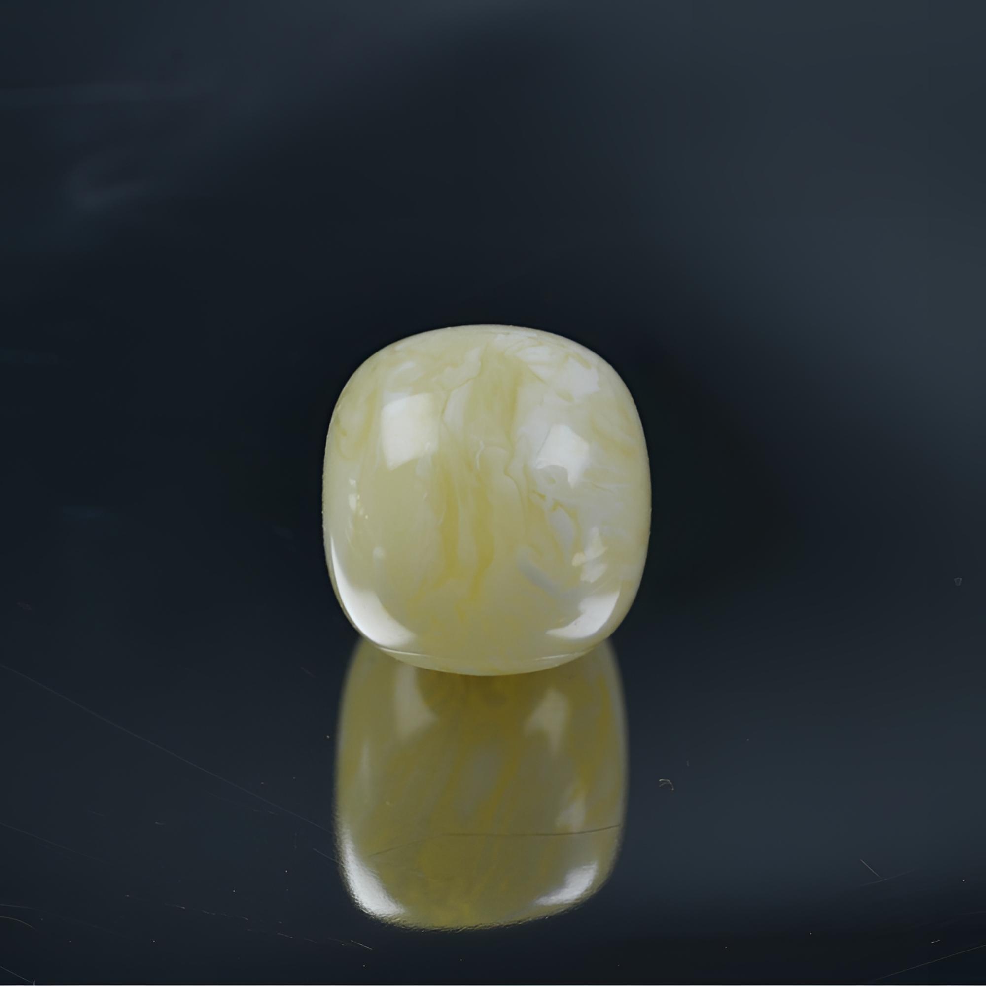瓷白满妖花老型尺寸10.8*10mm天然琥珀蜜蜡文玩配饰