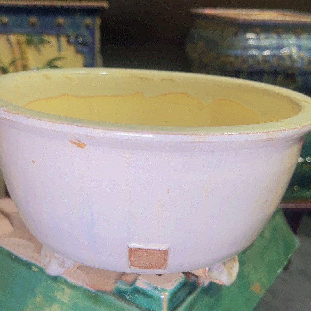 红陶正宗岭南石湾盆放漏