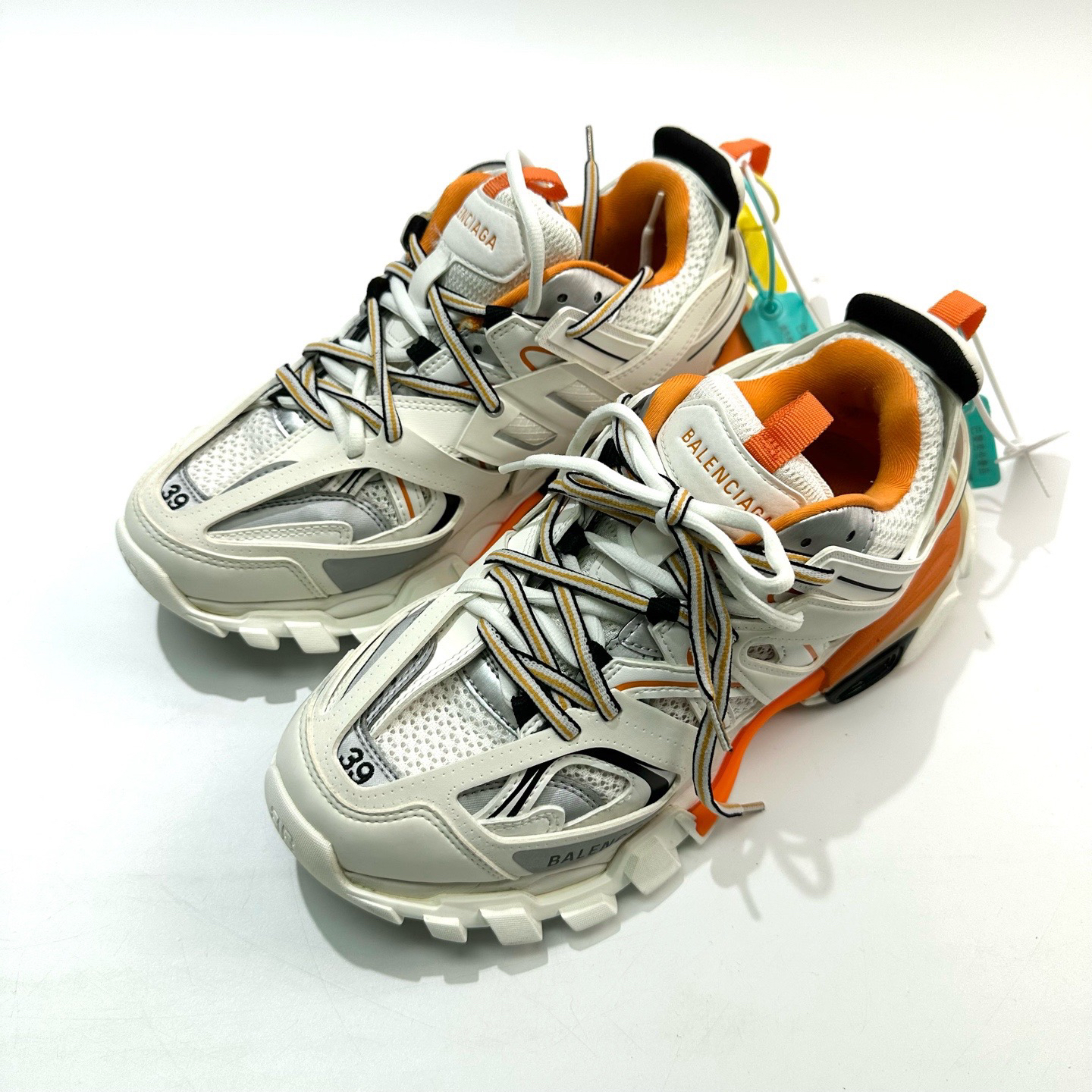 95新 Balenciaga/巴黎世家 39码 白橙 Track1.0 老爹鞋bl0124