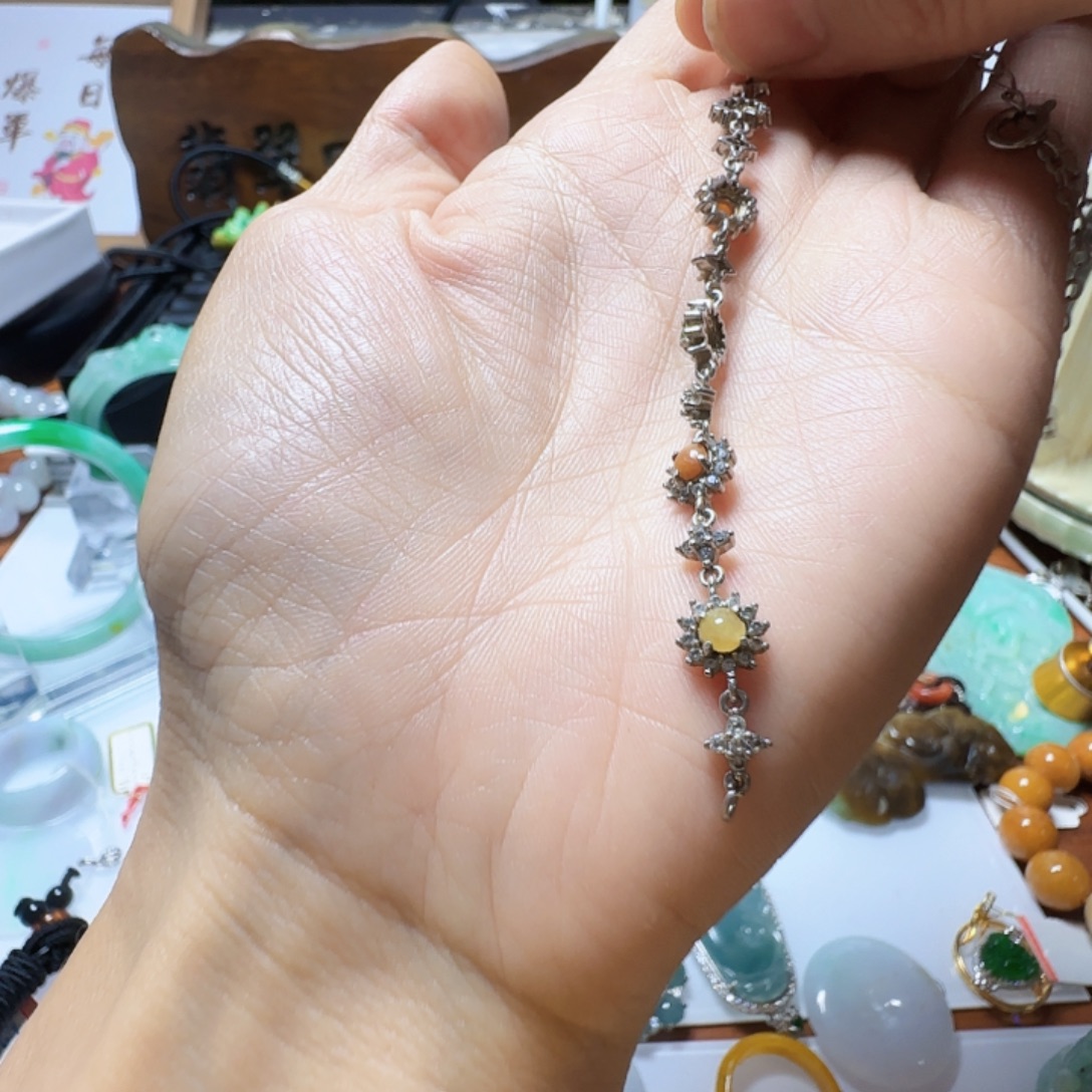 翡翠银S925镶嵌手镯翡翠30