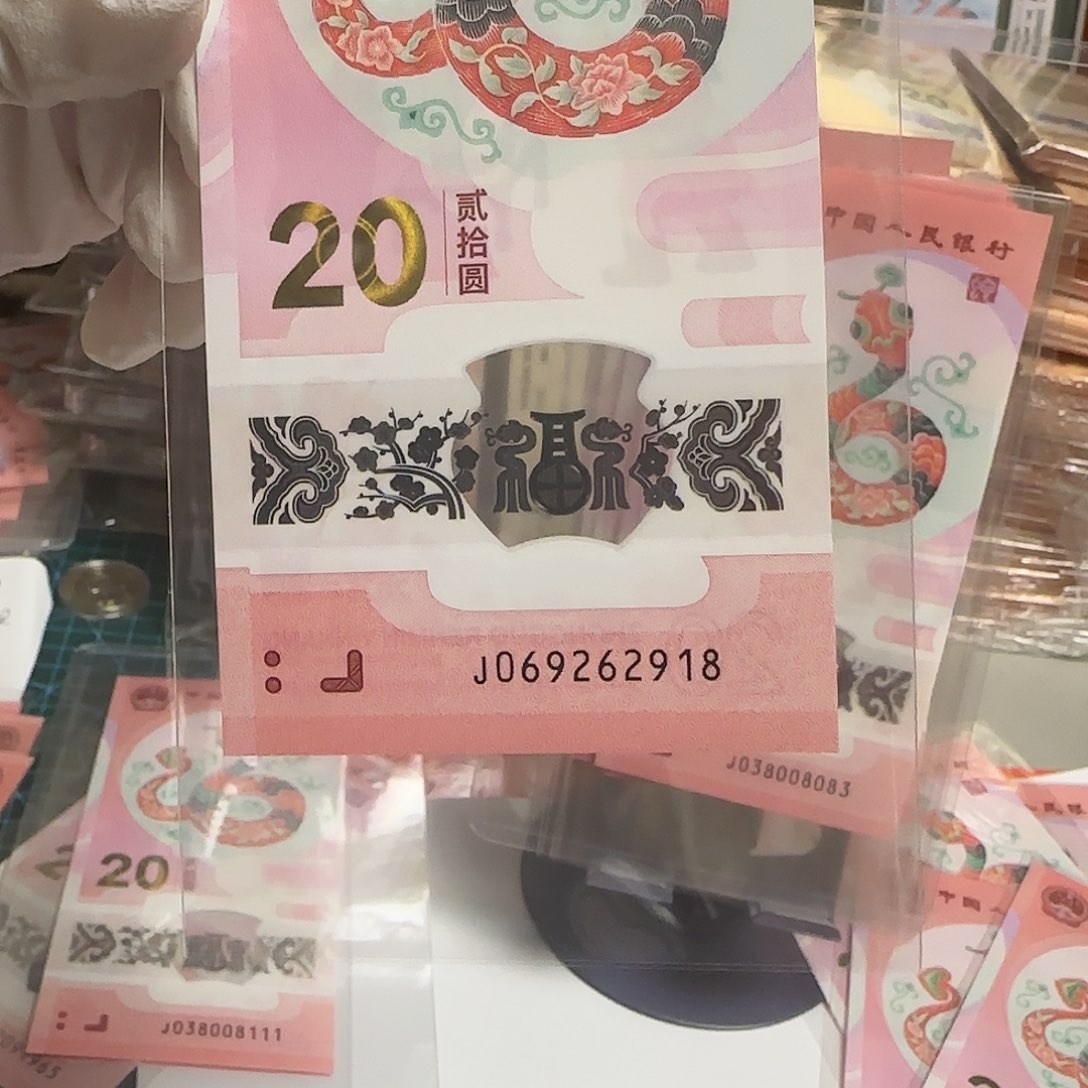塑料2025蛇年纪念钞朦胧尾8