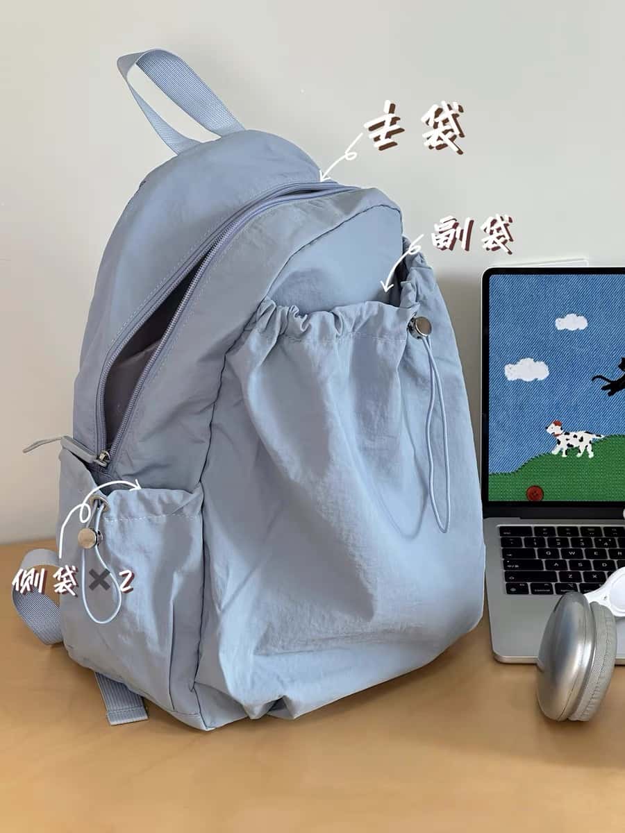韩版ins轻便休闲双肩包女 大学生上课通勤书包大容量简约旅行背包