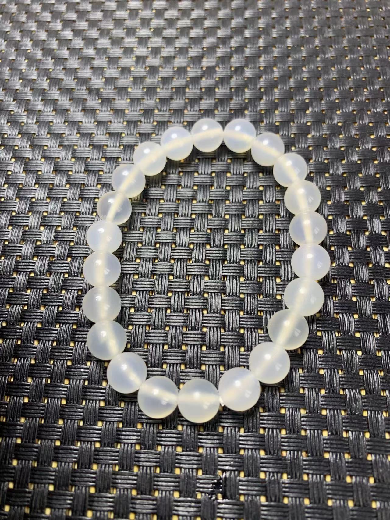 粉丝福利天然玛瑙玉石白冰手串