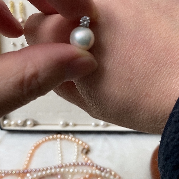 银S925镶嵌吊坠(不含链)淡水珍珠