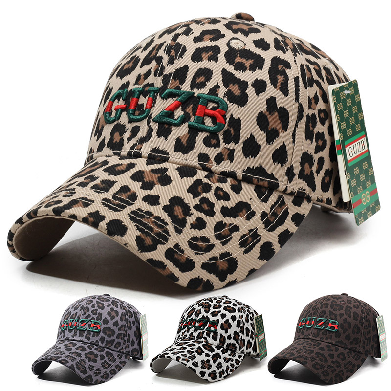 新款GUZB豹纹棒球帽时尚百搭遮阳保暖出游运动男女同款鸭舌帽