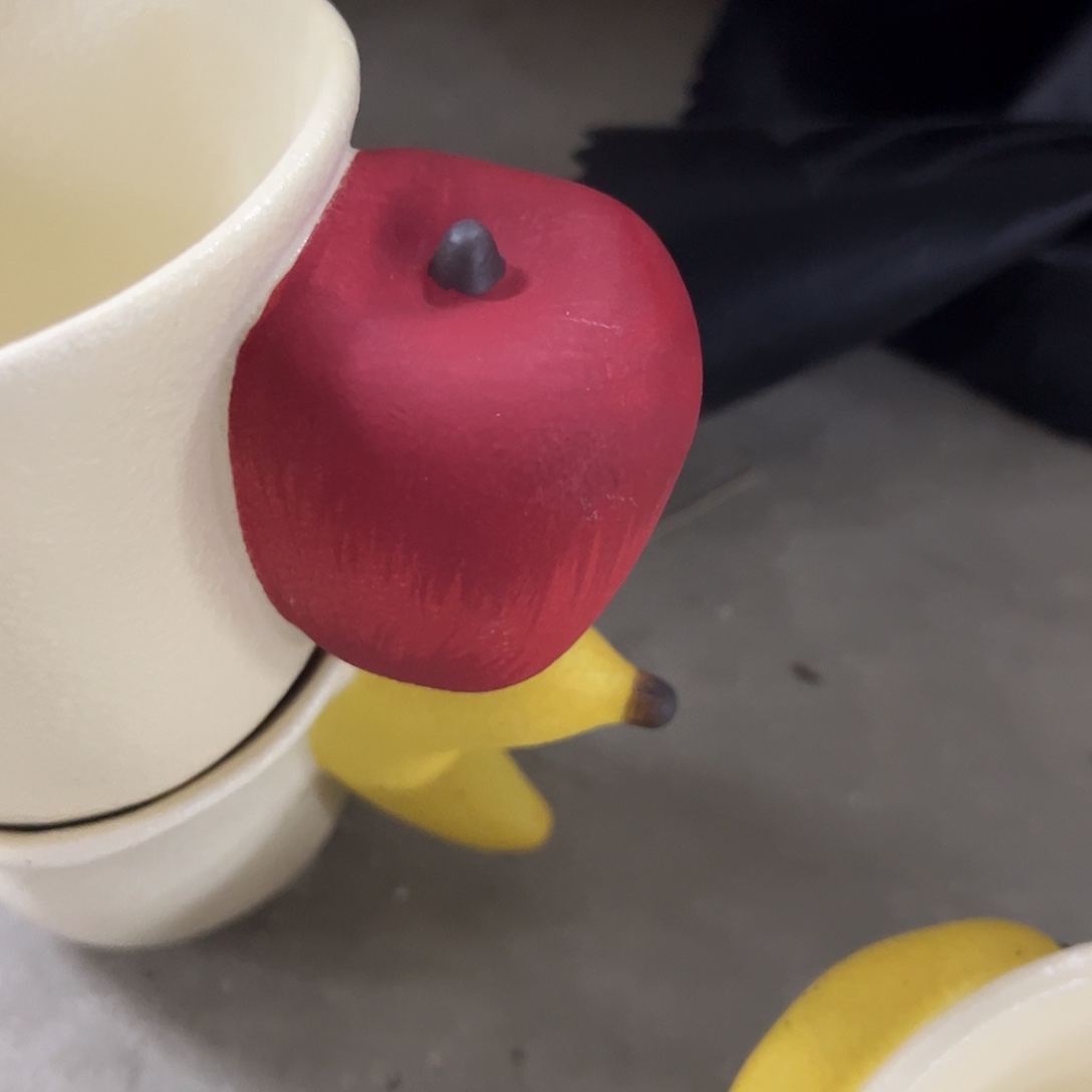 搪瓷正品香蕉苹果杯一对