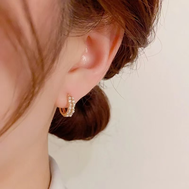 非金属仿珍珠耳饰 【唐小木】日韩耳环双层耳饰轻奢气质耳钉 A1132