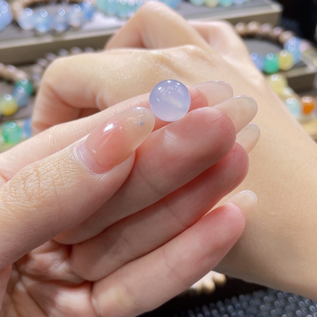 翡翠未镶嵌手链卡10樱花粉