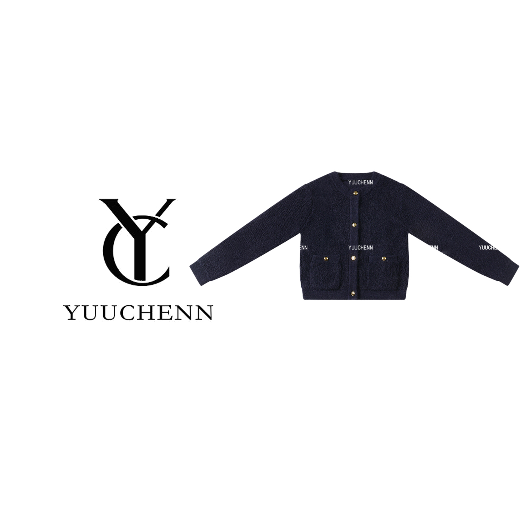 YUUCHENN 绵羊毛针织女秋冬洋气休闲马海毛毛衣23C30071