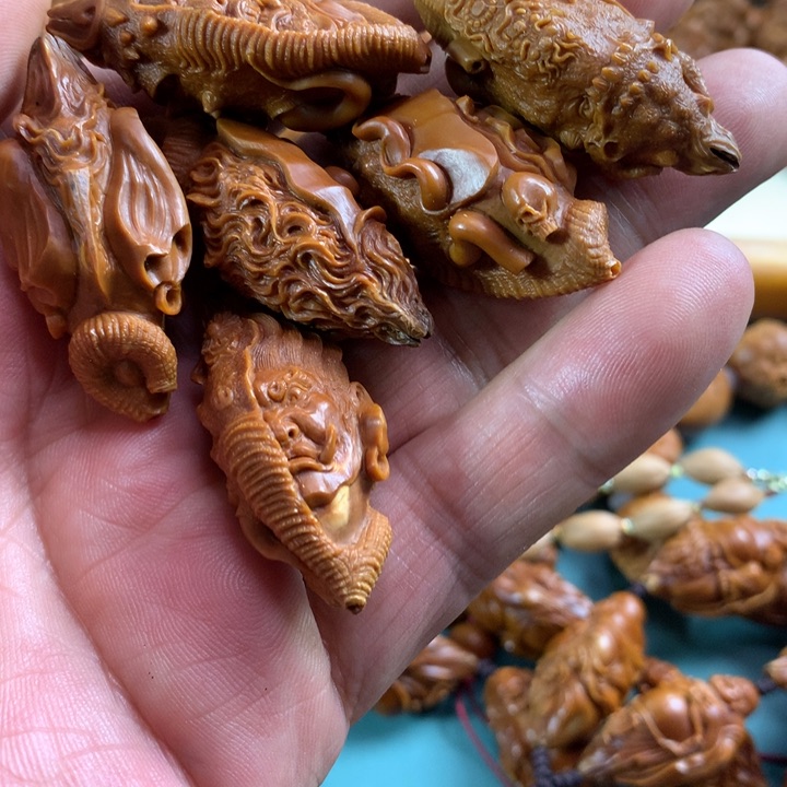 橄榄核手串/手链负*橄榄核雕，六牙象神