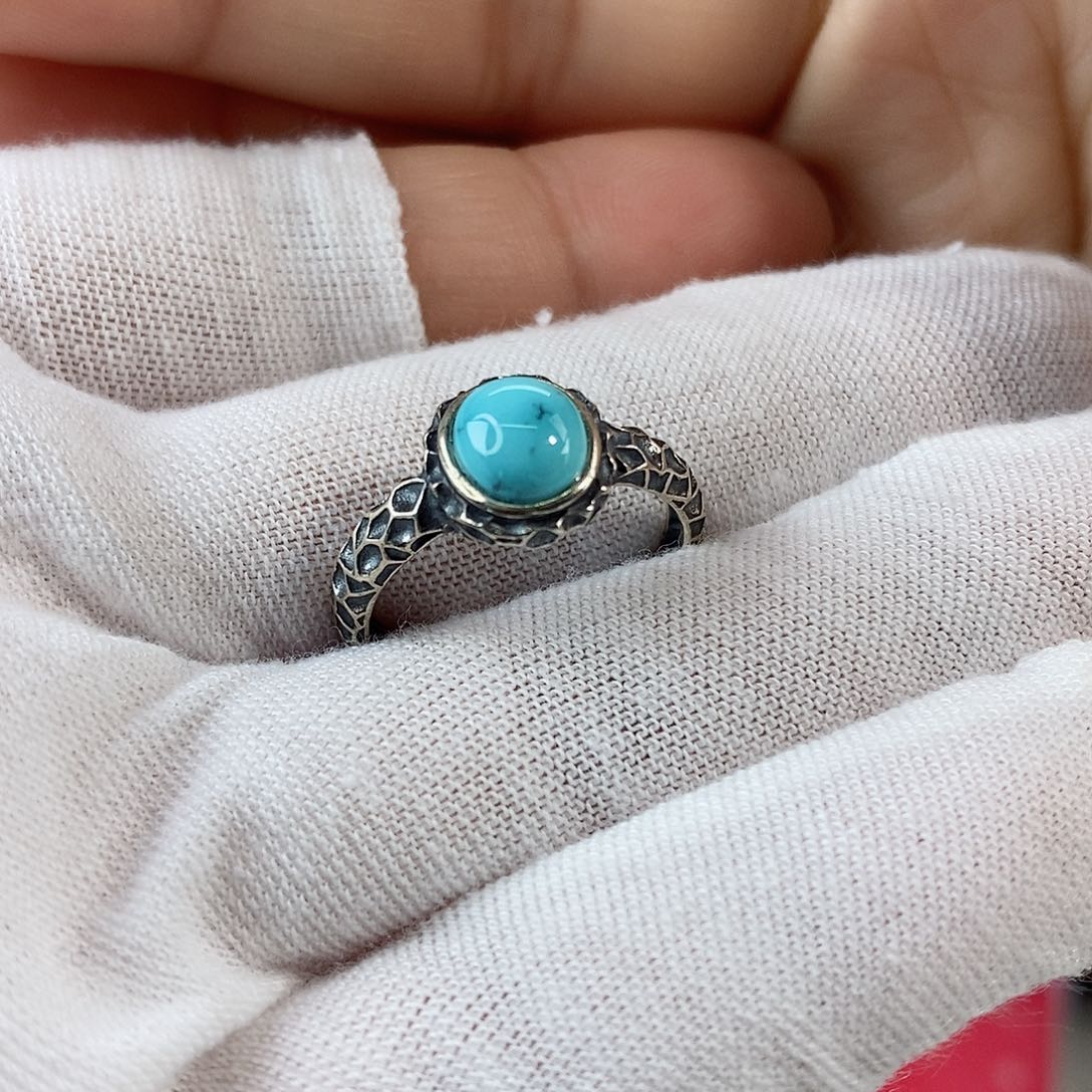 绿松石珠宝奇石银S925镶嵌