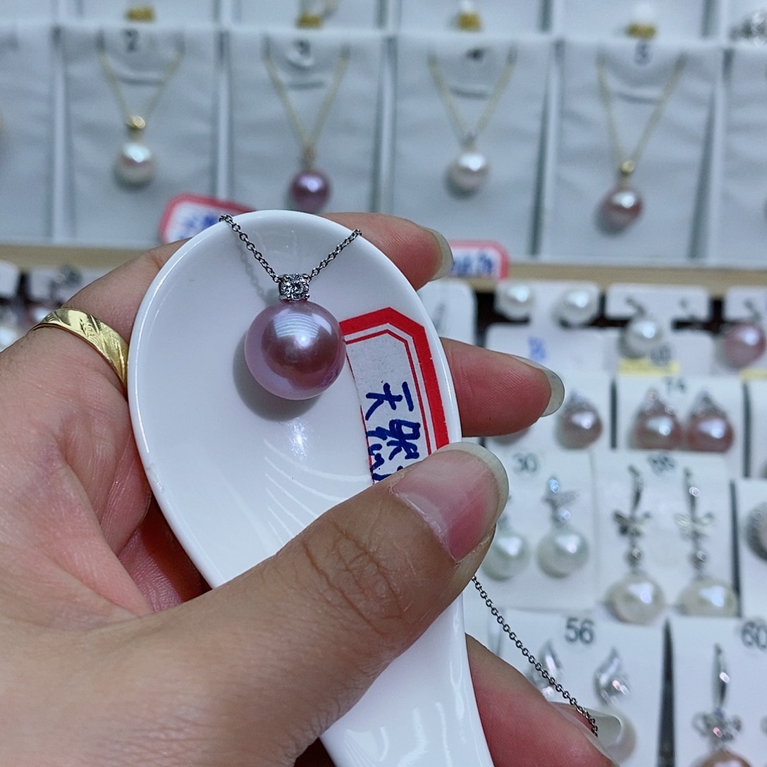 淡水珍珠银S925镶嵌吊坠(赠链)