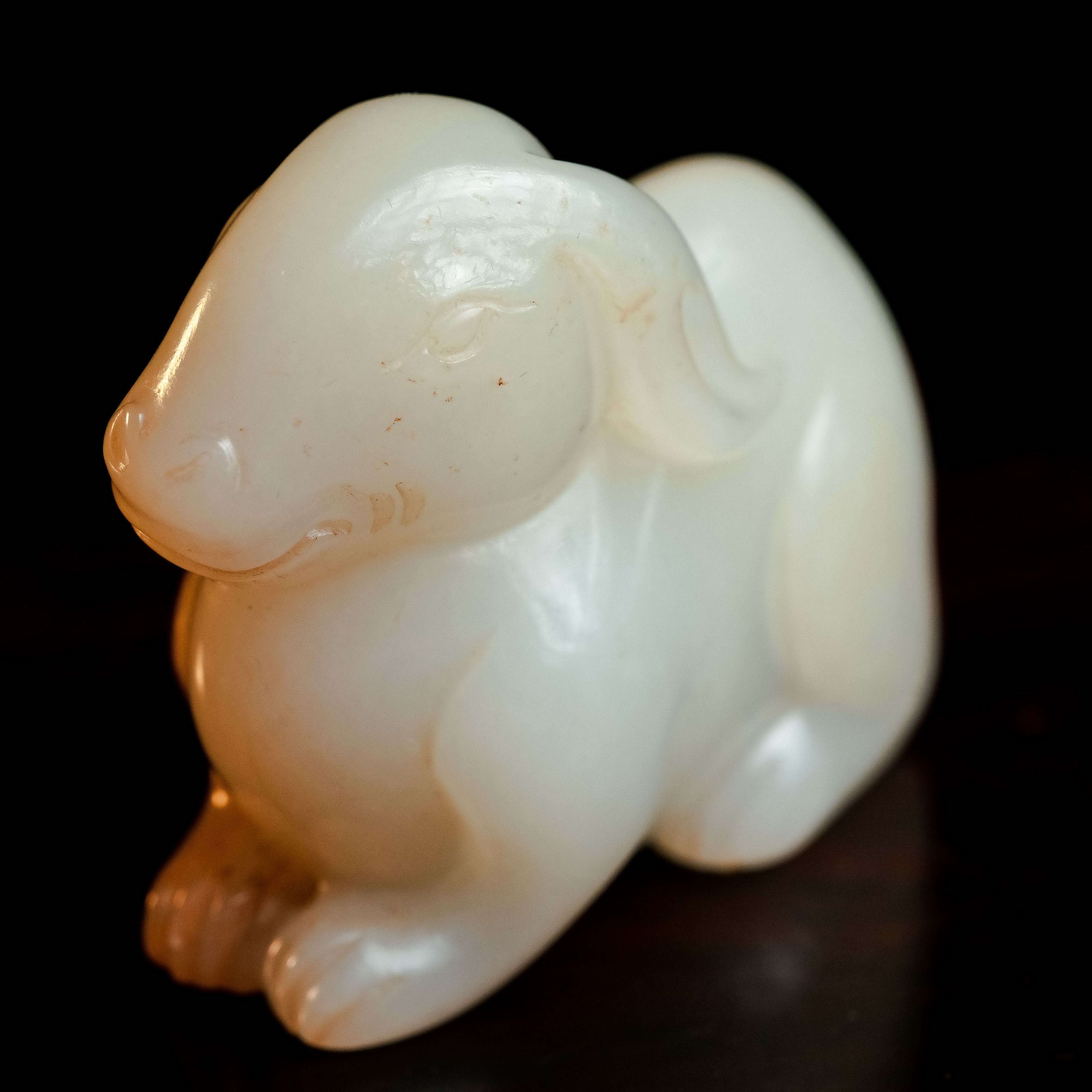 清代和田玉玉兔摆件-NX