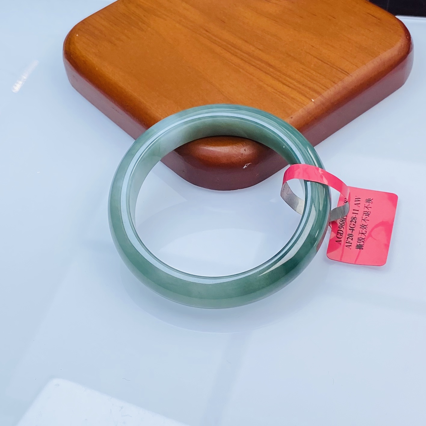  【秋姐翡翠】天然A货翡翠手镯51.1圈&R1-20