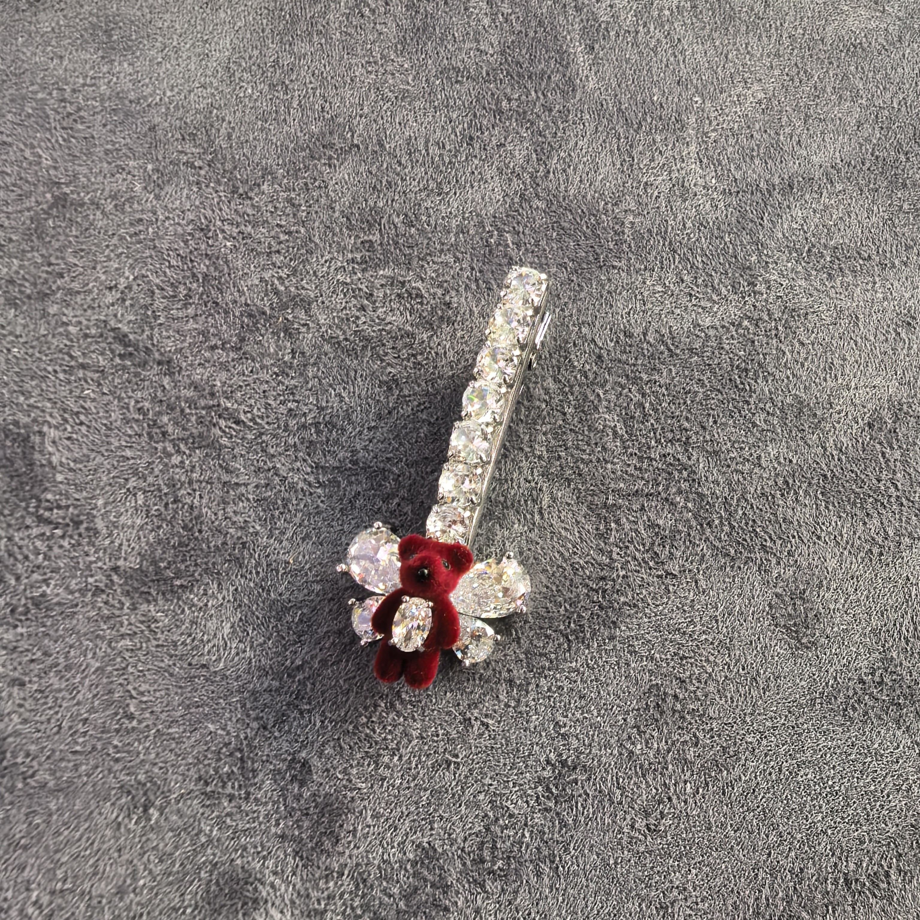 C383红色小熊蝴蝶结闪闪边夹